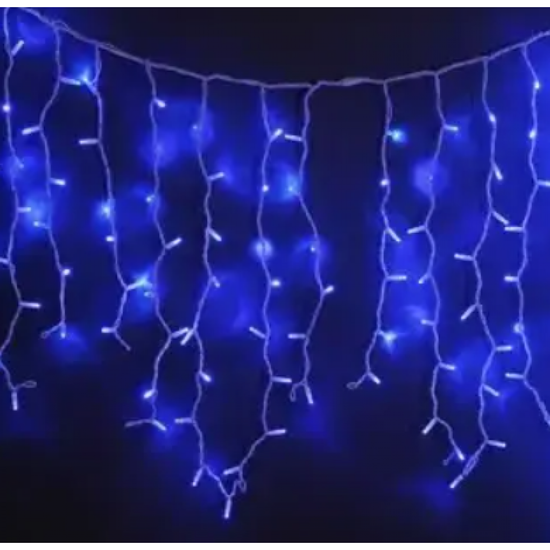 Xmas гірлянда LED 200 3.3Line Short curtain(Бульби/Бахрома) B-2 Синя 10M*1,5M Вул.+з'єднувач Чорний