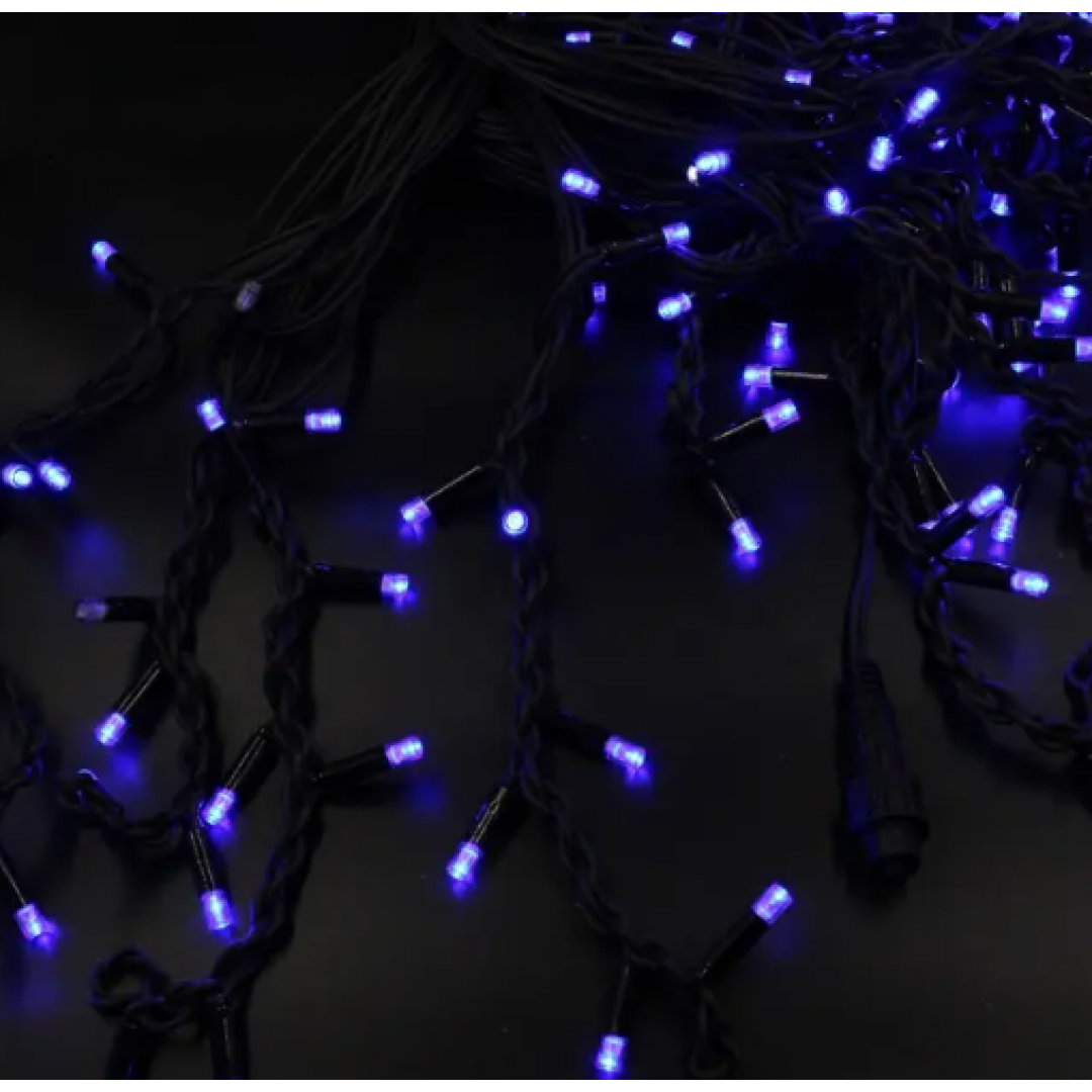 Xmas гірлянда LED 200 3.3Line Short curtain(Кульки/Бахрома) B-1 Синя 10M*1,5M Вул.+з'єдн. Білий