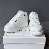 Жіночі зимові кросівки Alexander McQueen White Gloss Winter (з хутром), фото 4