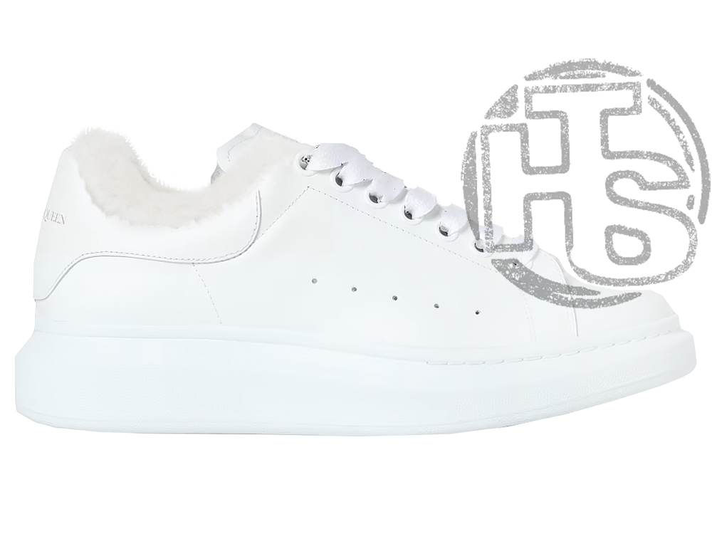 Жіночі зимові кросівки Alexander McQueen White Gloss Winter (з хутром)
