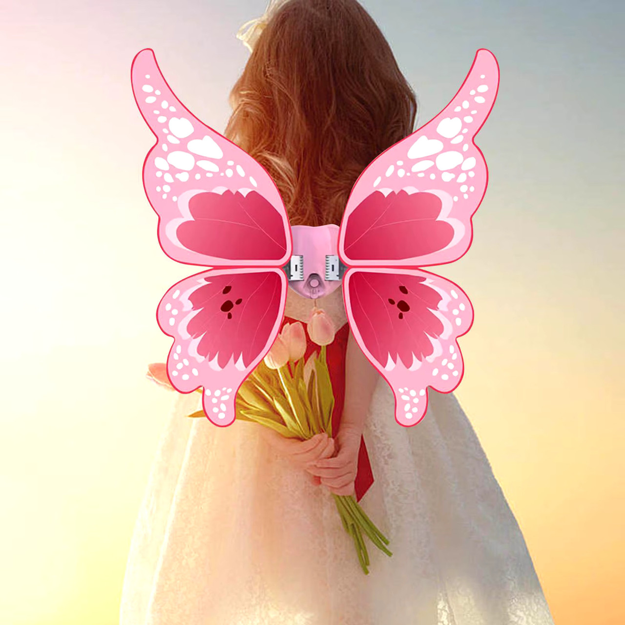 Карнавальні крила феї метелика ельфійки регульовані ремінці автоматичний рух режим з мелодією та без, фото 1