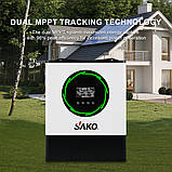 Гібридний сонячний інвертор Sako SUNPOLO-8.2KW/48V+150A MPPT с Wi-Fi, фото 7