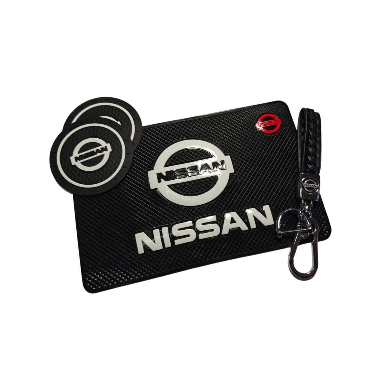 Комплект Nissan (Ніссан) Брелок та антиковзкі килимки в авто.