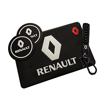 Комплект Renault (Рено) Брелок та антиковзкі килимки в авто.
