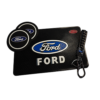 Комплект Ford (Форд) Брелок та антиковзкі килимки в авто.