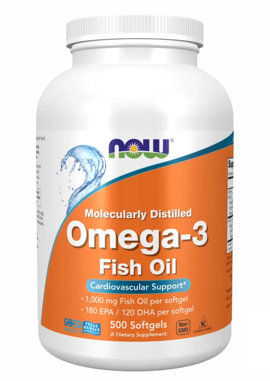 Now Omega-3 Fish Oil 1000mg 500 Softgels Caps