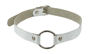 Кляп Leather O-Ring Gag, White