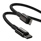 Дата кабель Baseus Tungsten Gold Type-C to Lightning PD 20W (1m) (CATLWJ) Черный, фото 3