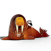 Збірна картонна 3D модель Зоопарк: Морж EUGY XEG-107, 5х4х11 см, Lala.in.ua