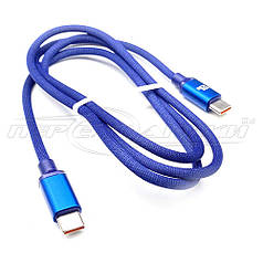 Кабель Type-C to Type-C, 120 Вт (висока якість), ганчірний, 1.0 м