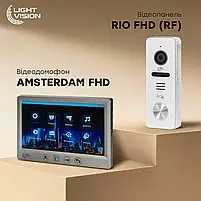 Комплект відеодомофона Light Vision: відеодомофон 7" AMSTERDAM FHD Grey та відеопанель 2Mp White (82-00237-82-00242), фото 5