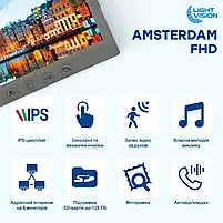 Комплект відеодомофона Light Vision: відеодомофон 7" AMSTERDAM FHD Grey та відеопанель 2Mp White (82-00237-82-00242), фото 6