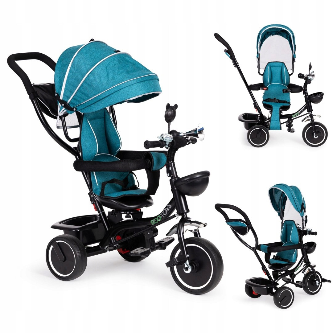 Велосипед з поворотним сидінням Ecotoys Comfort Green Blue