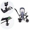 Велосипед з поворотним сидінням Ecotoys Comfort Grey, фото 4