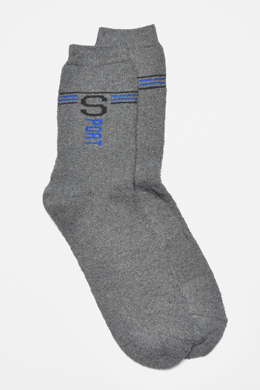 Шкарпетки чоловічі махрові сірого кольору р.40-45 190323M, фото 1