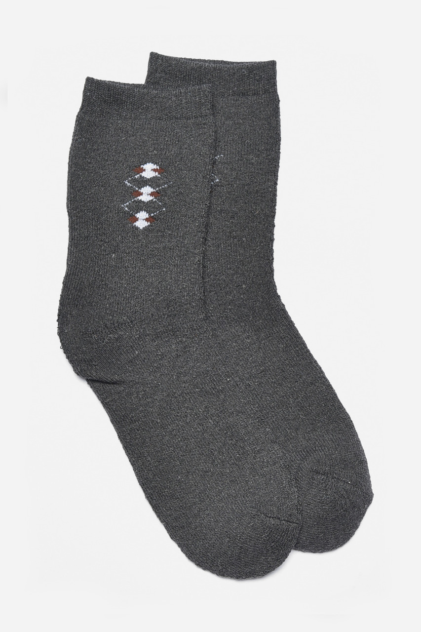 Шкарпетки чоловічі махрові темно-сірого кольору р.40-45 190349M, фото 1