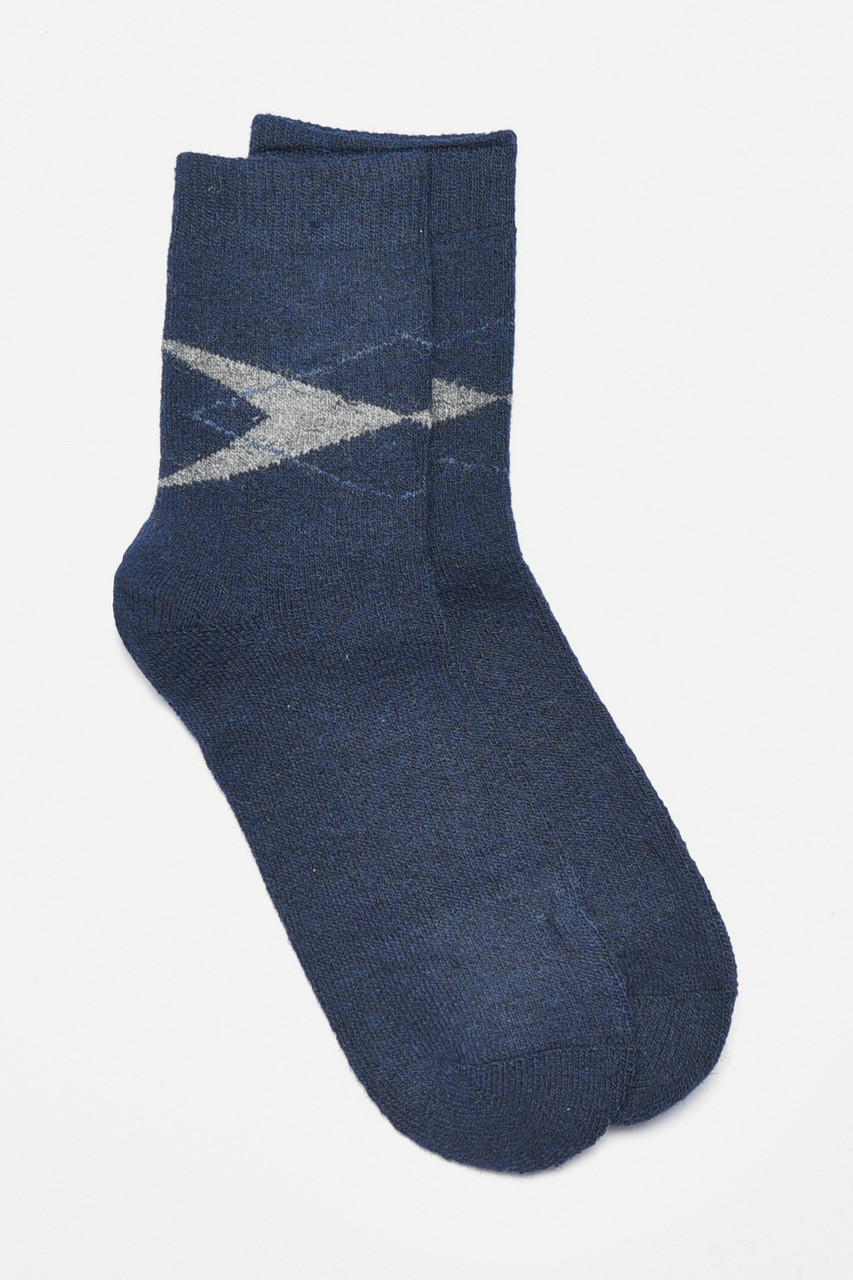 Шкарпетки чоловічі махрові ангорові темно-синього кольору р.40-47 190524M, фото 1