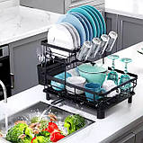Стеллаж для сушки посуды.Многофункциональная двухъярусная подставка для посуды и столовых принадлежностей., фото 4