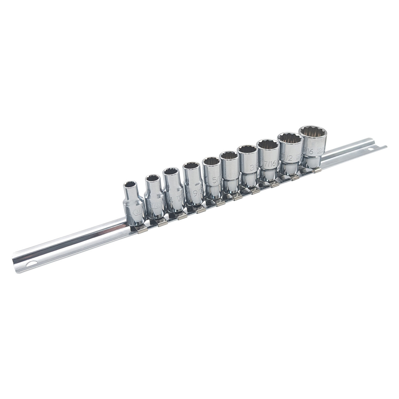 Набір головок торцевих на планці 12-гр. 1/4" дюймових 10ед. TOPTUL GAAQ0810D-12, фото 1