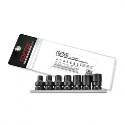 Набір головок ударних TORX 1/2" E10-E24 7 од. (зірка Девід) TOPTUL GDAG0701, фото 1