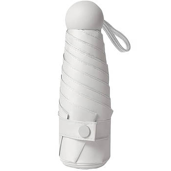 Міцна капсульна міні-парасолька з ремінцем на зап'ясті Umbrella Біла Кишенькова парасолька від дощу та сонця