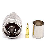 Роз'єм N-type male, тато, 11ГГц, 50Ом, КСХ 1,25, на кабель WL-400  RG-8, LMR-400, SLL-400, Cavel, обтиск, фото 4