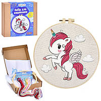 Дитячий набір для вишивання "Єдиноріжка" DYEK1017 п'яльце 20 см