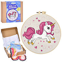 Дитячий набір для вишивання "Єдиноріг" DYEK1014 п'яльце 20 см