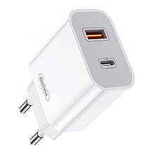 Мережевий зарядний пристрій Remax USB-C 20W PD + USB-A QC3.0 (RP-U68)