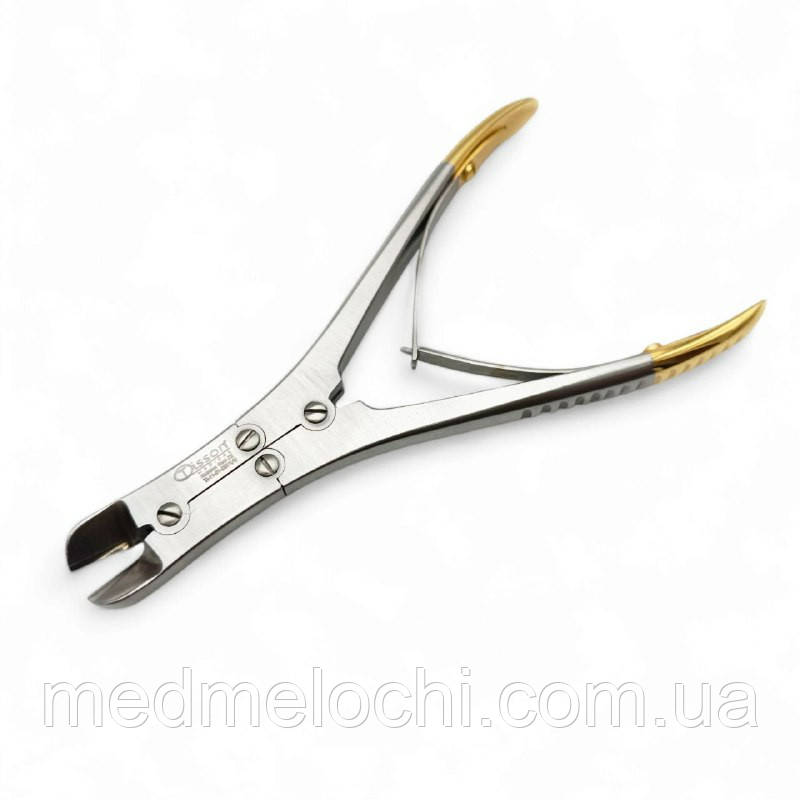 Кусачки для шпиць та дроту (до 1.3 мм ) з твердосплавними вставками Tisson Medical. Довжина 15 см