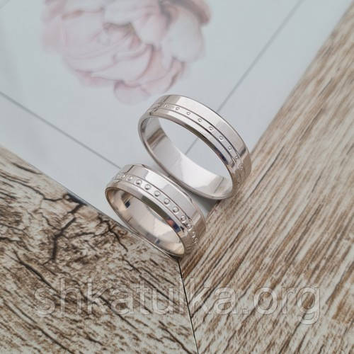 Обручки срібні з орнаментом крапки пара, фото 1