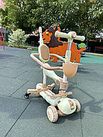 Самокат 5в1 Maraton X10 Draco  (в наявності зелений дракон) с сидением, бортиком и родительской ручкой, фото 5