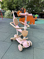 Самокат 5в1 Maraton X10 Draco  (в наявності зелений дракон) с сидением, бортиком и родительской ручкой, фото 6