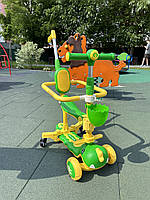 Самокат 5в1 Maraton X10 Draco  (в наявності зелений дракон) с сидением, бортиком и родительской ручкой, фото 3