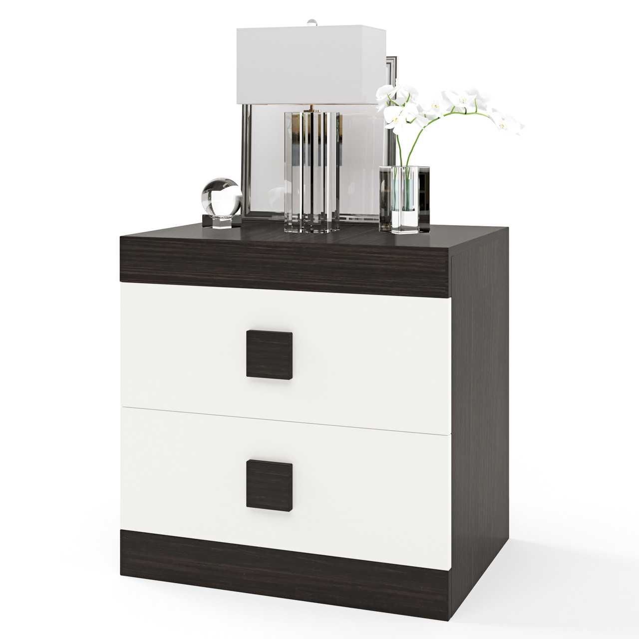 Тумба біля ліжка Еверест Соната 50х38х50 венге темний + білий (DTM-2077), фото 1