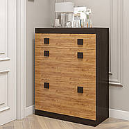 Тумба для взуття Еверест Соната ТО-800 80х38х105.5 венге темний + дуб золотий крафт (DTM-2214), фото 3