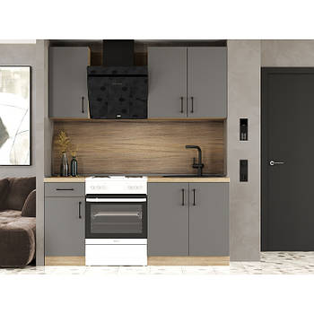 Кухня модульна Еверест Оптіма набір №1 Графіт 1,8 м (DTM-5693)