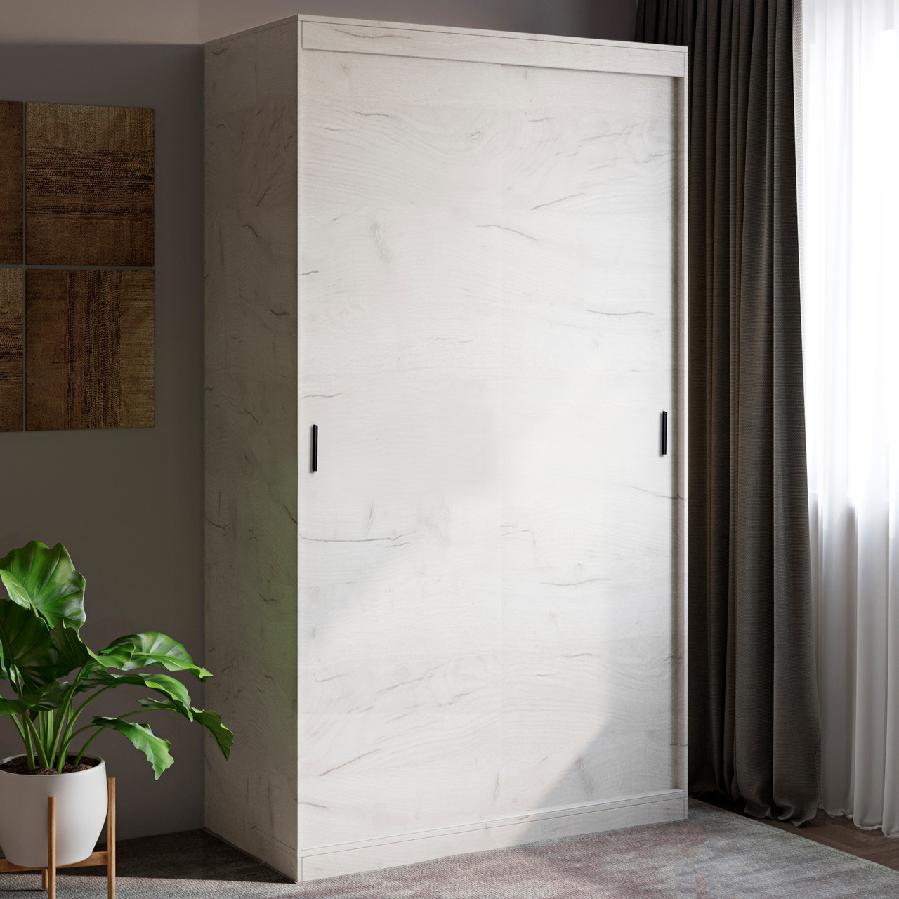 Шафа-купе Еверест Соната 1200 дводверна 120х60х217 дуб крафт білий (DTM-2667), фото 1