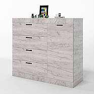 Комод с дверцятами і 4-ма ящиками Еверест Соната-5 105х38х94 дуб крафт білий (DTM-2701), фото 2