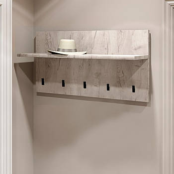 Вішалка на стіну Еверест Соната-800 80х40 см дуб крафт білий (DTM-2729)