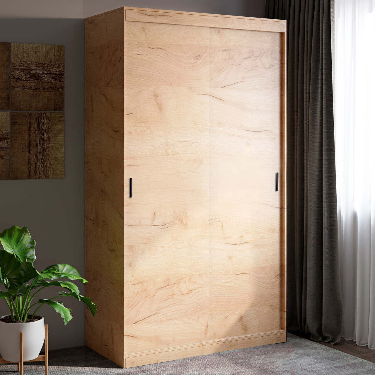 Шафа-купе Еверест Соната 1400 дводверна 140х60х217 дуб крафт золотий (DTM-2732), фото 1