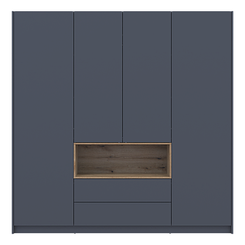 Шафа для одягу з нішою Doros Дейл 206х52х220 см Графіт/Дуб евок (DRS-011283)