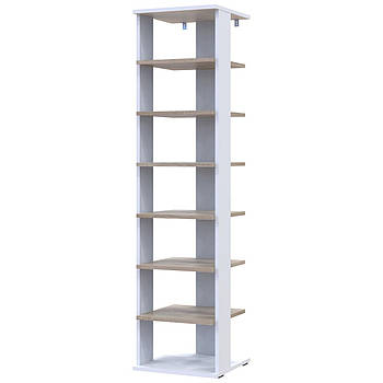 Полиця для взуття Doros Паоло 38,4х38,4х153,4 см Білий/Дуб сонома (DRS-011437)