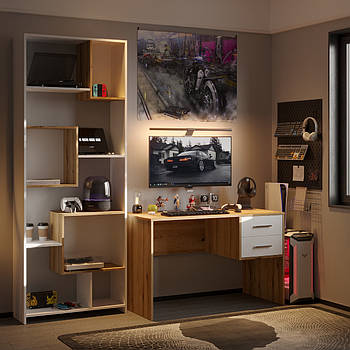 Офісний стіл Doros Т2 120х60х75 см Дуб евок/Білий (DRS-011444)