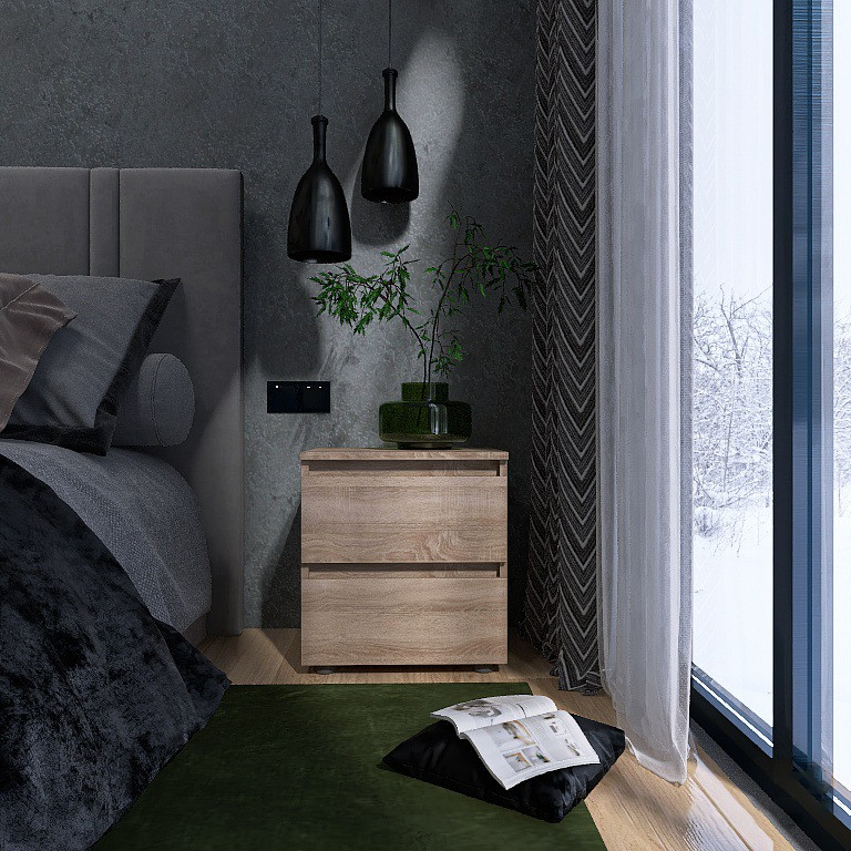 Тумба приліжкова Еверест ТЛ-1 Лайт 45х38х49 см Дуб сонома (DTM-4673), фото 1