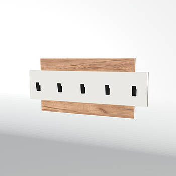 Вішалка настінна Еверест Нордік-800 80х3х36 см Білий + Дуб крафт золотий (DTM-5519)