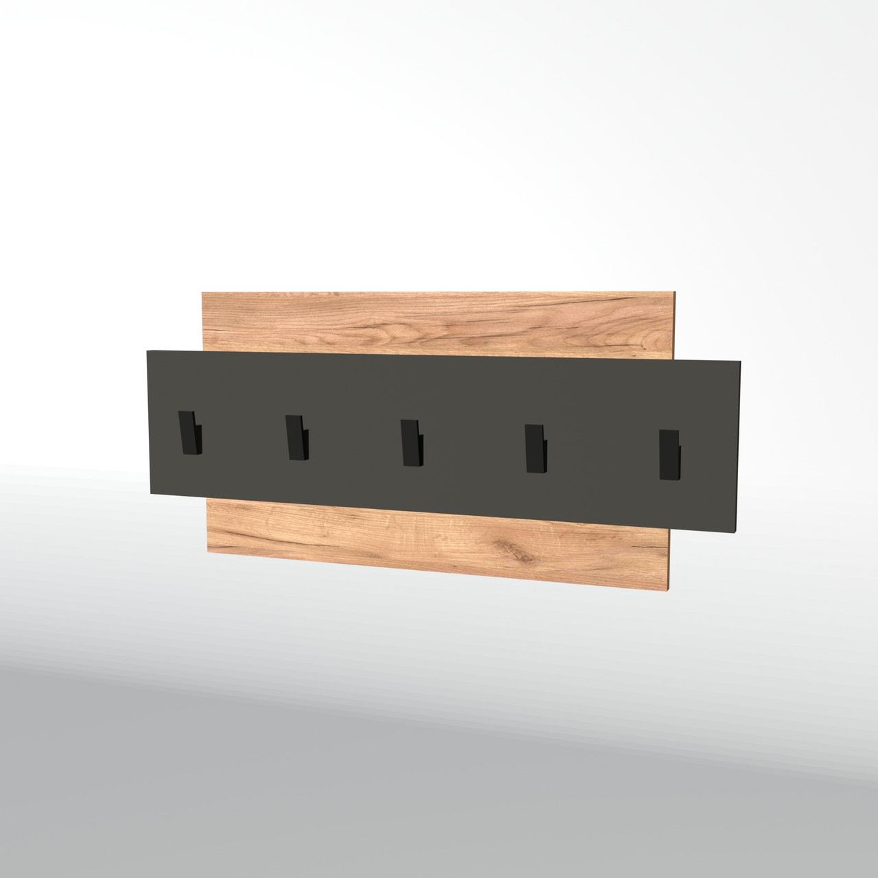 Вішалка настінна Еверест Нордік-800 80х3х36 см Графіт + Дуб крафт золотий (DTM-5520), фото 1