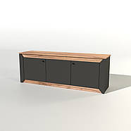 Тумба під телевізор Еверест Нордік ТВ-1500 Графіт + Дуб крафт золотий (DTM-5542), фото 2