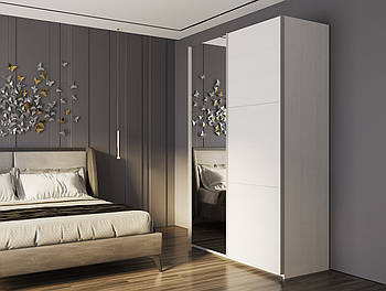 Шафа-купе двохдверна Doros G-Caiser 160х60х240 см Білий/Дзеркало (DRS-011011)