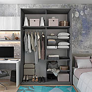 Шафа-купе двохдверна Doros G-Caiser 160х60х240 см Графіт/Білий (DRS-011031), фото 2